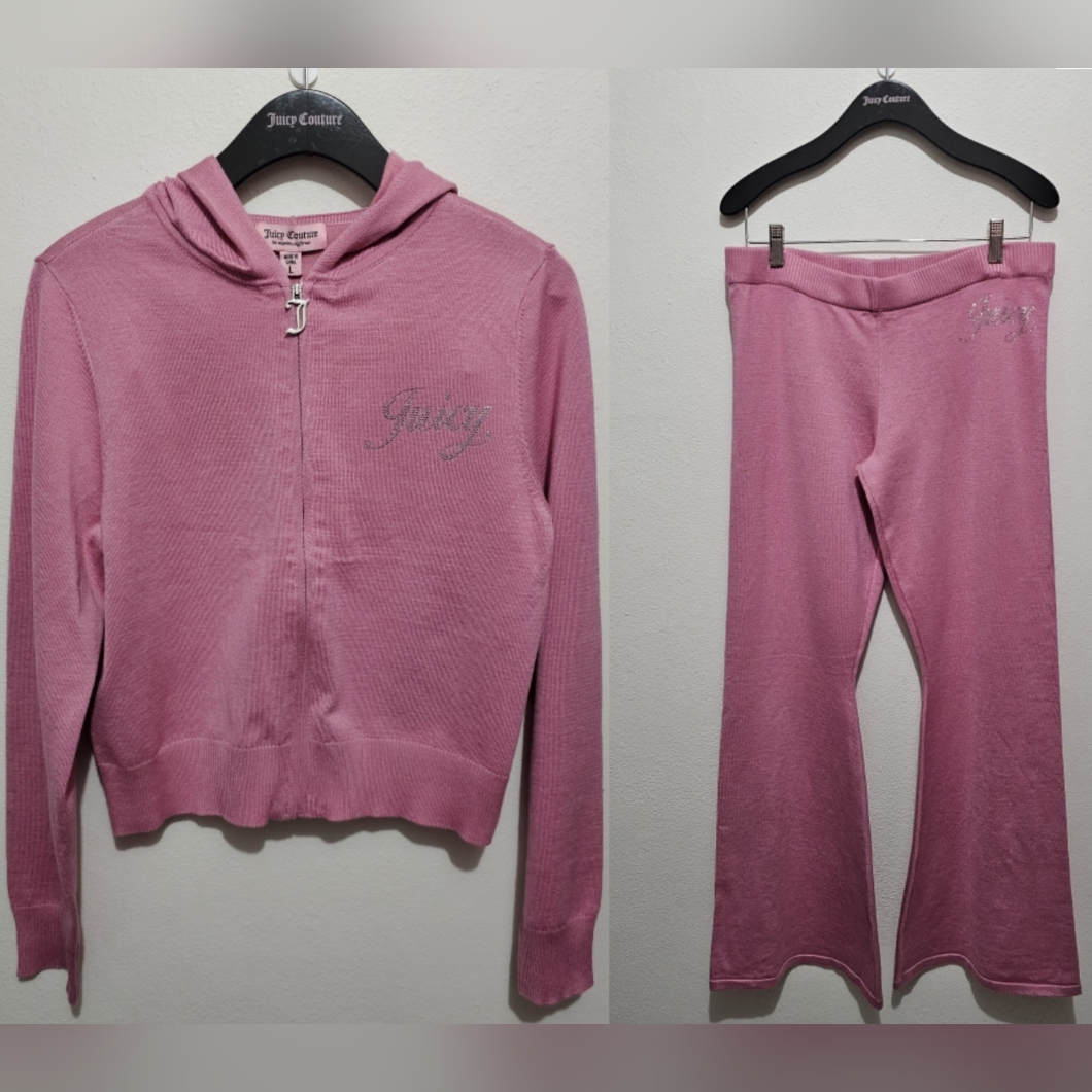 Juicy Couture Pink Zip Hoodie And Matching Pants Set